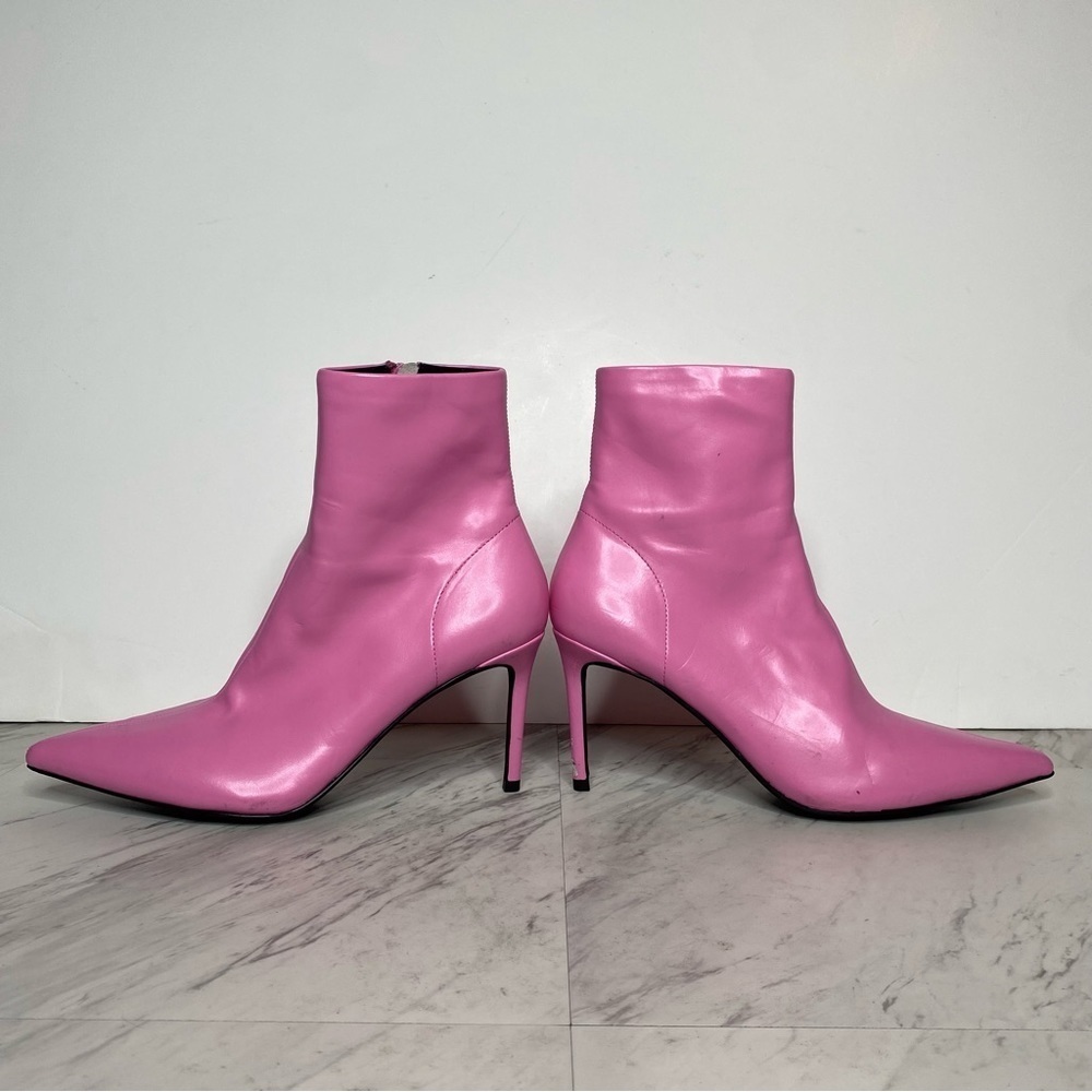Jeffrey Campbell Nixie Pink Faux Leather Pointed Toe Bootie 8 1/2 - Picture 8 of 16
